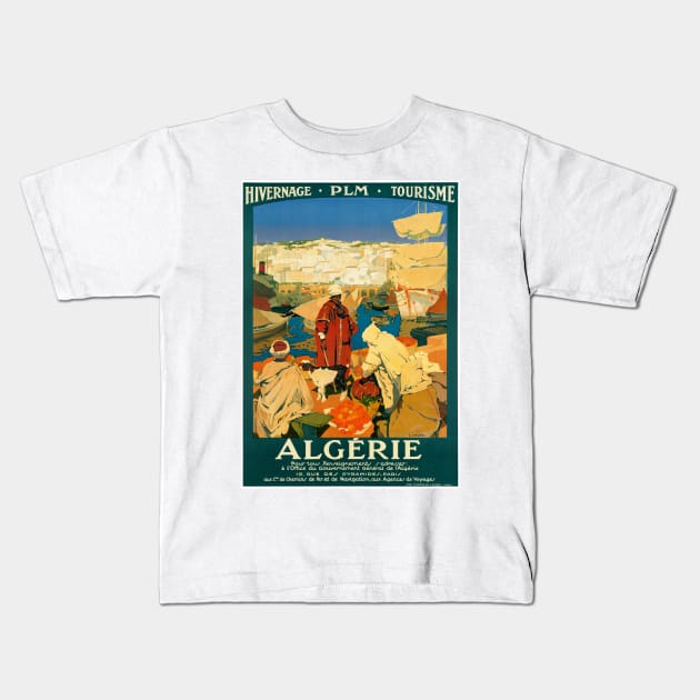 Vintage Travel Poster Algerie Hivernage PLM Tourisme Kids T-Shirt by vintagetreasure